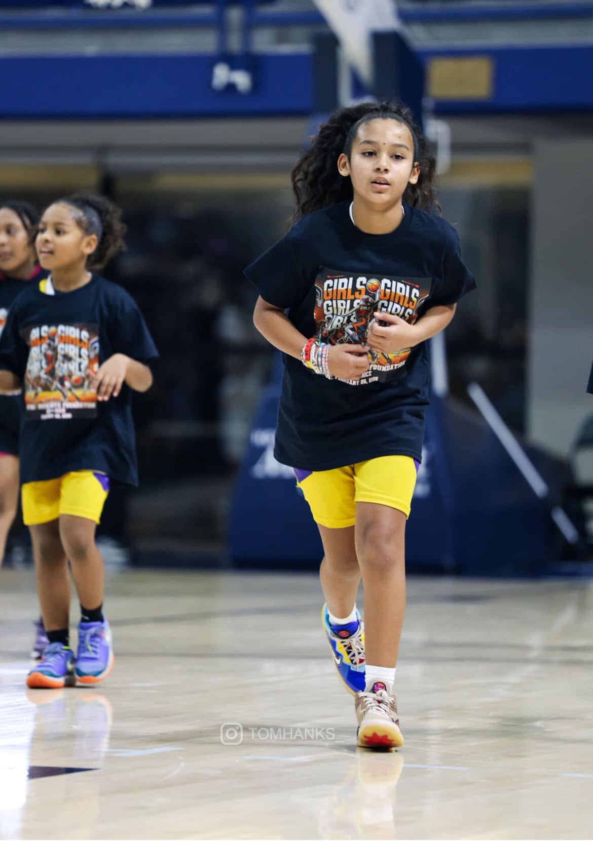 Young girls basketball athlete